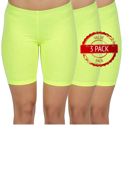 3 Pack of Cotton Spandex Bike Shorts