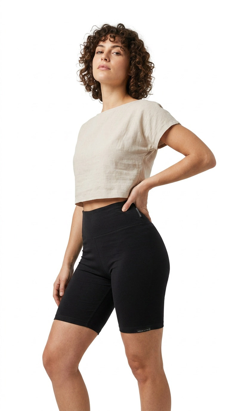 Organic Cotton Bike Shorts in Black
