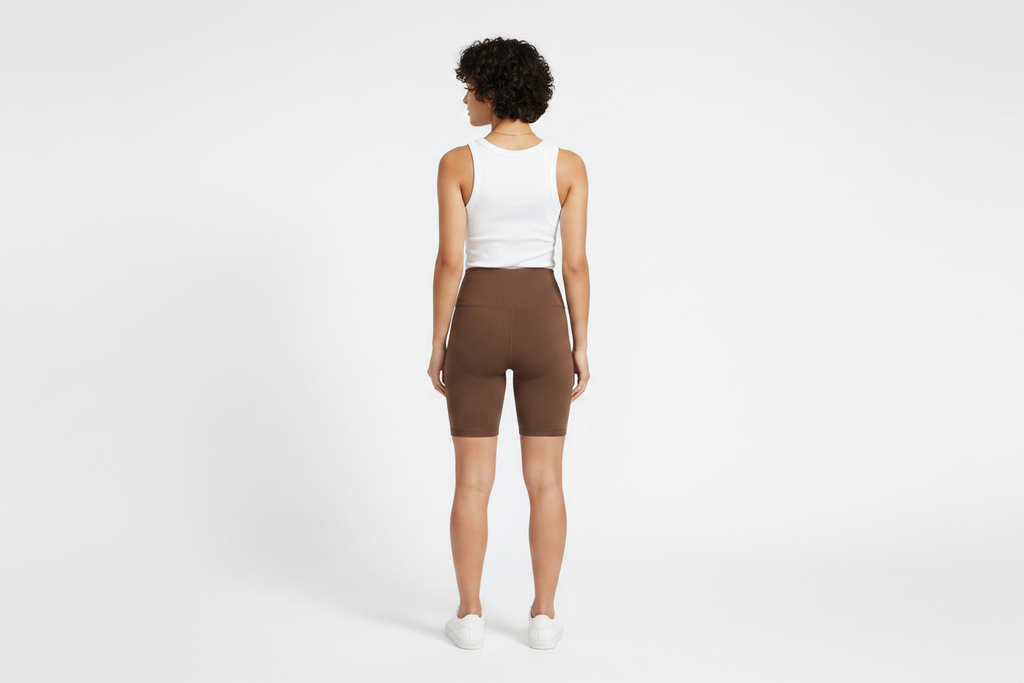 Organic Cotton Bike Shorts Mocha - Back
