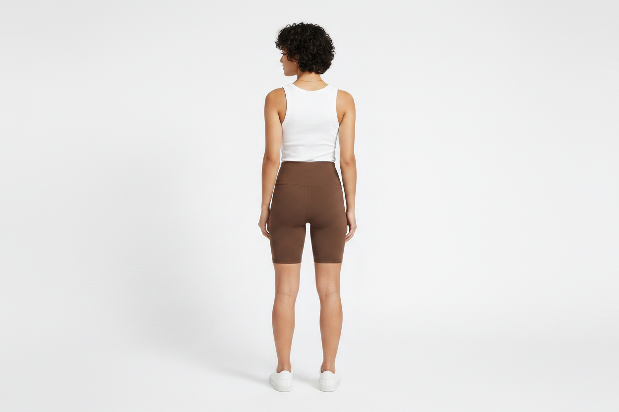 Organic Cotton Bike Shorts Mocha - Back