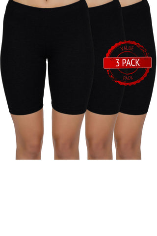 3 Pack of Cotton Spandex Bike Shorts