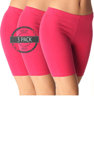 3 Pack of Cotton Spandex Bike Shorts