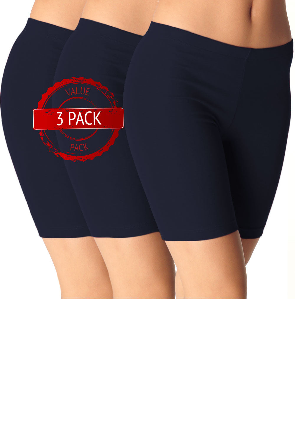 3 Pack of Cotton Spandex Bike Shorts