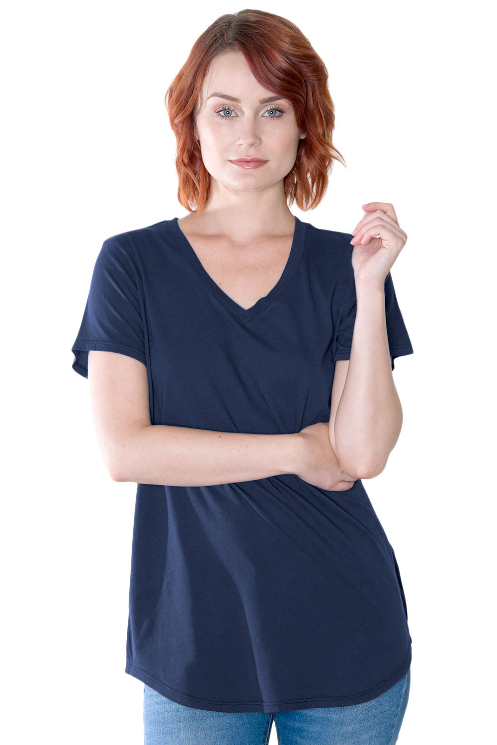 Organic Cotton Long V-Neck Tee