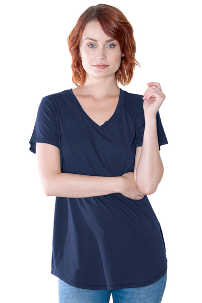 Organic Cotton Long V-Neck Tee