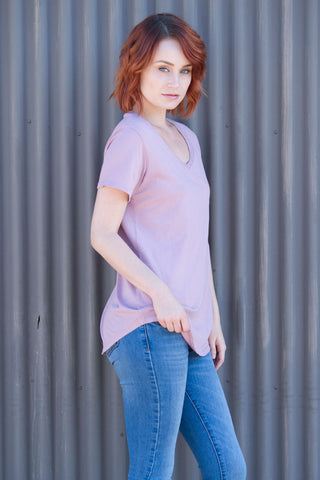 Organic Cotton Long V-Neck Tee