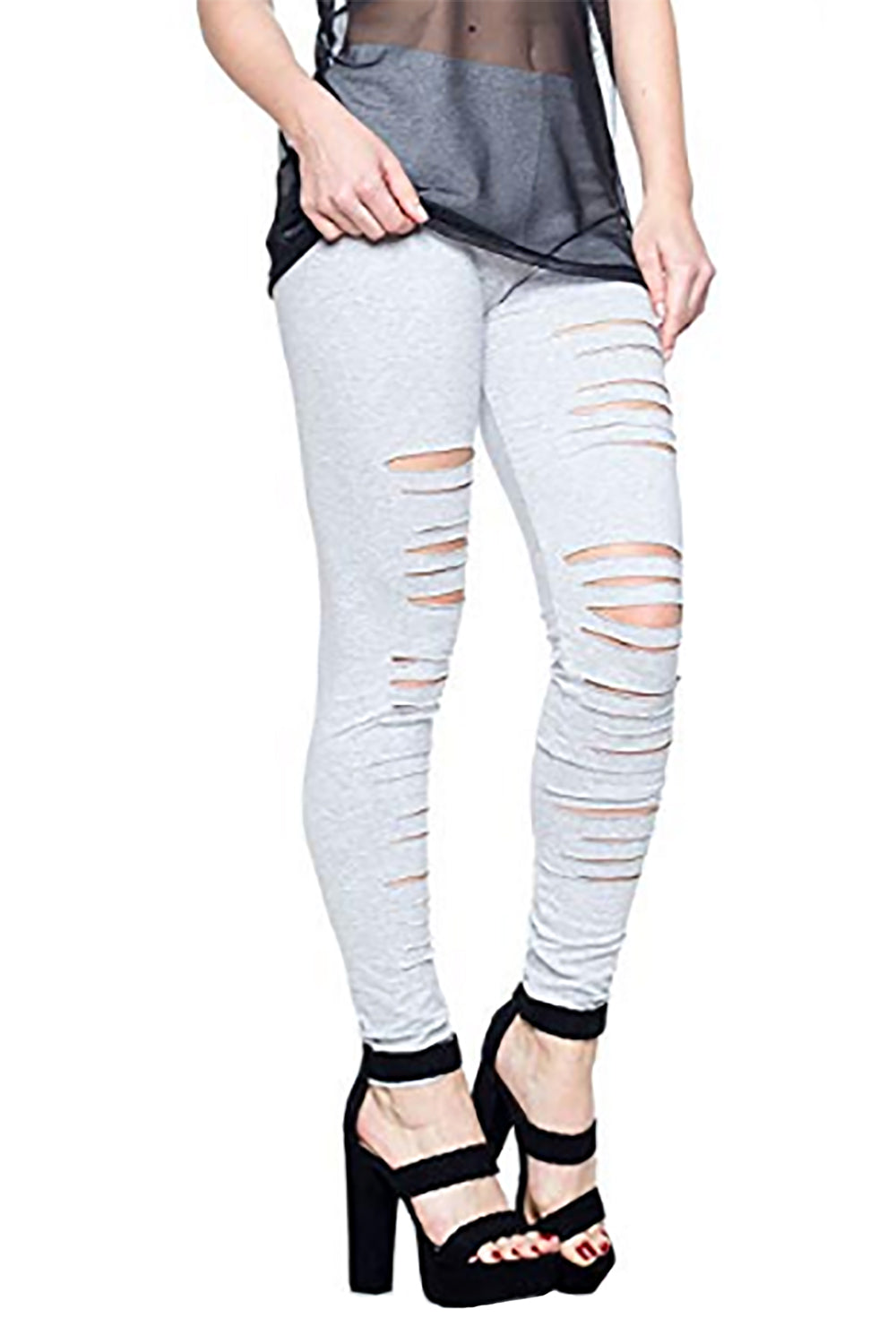 Ripped Cotton Legging