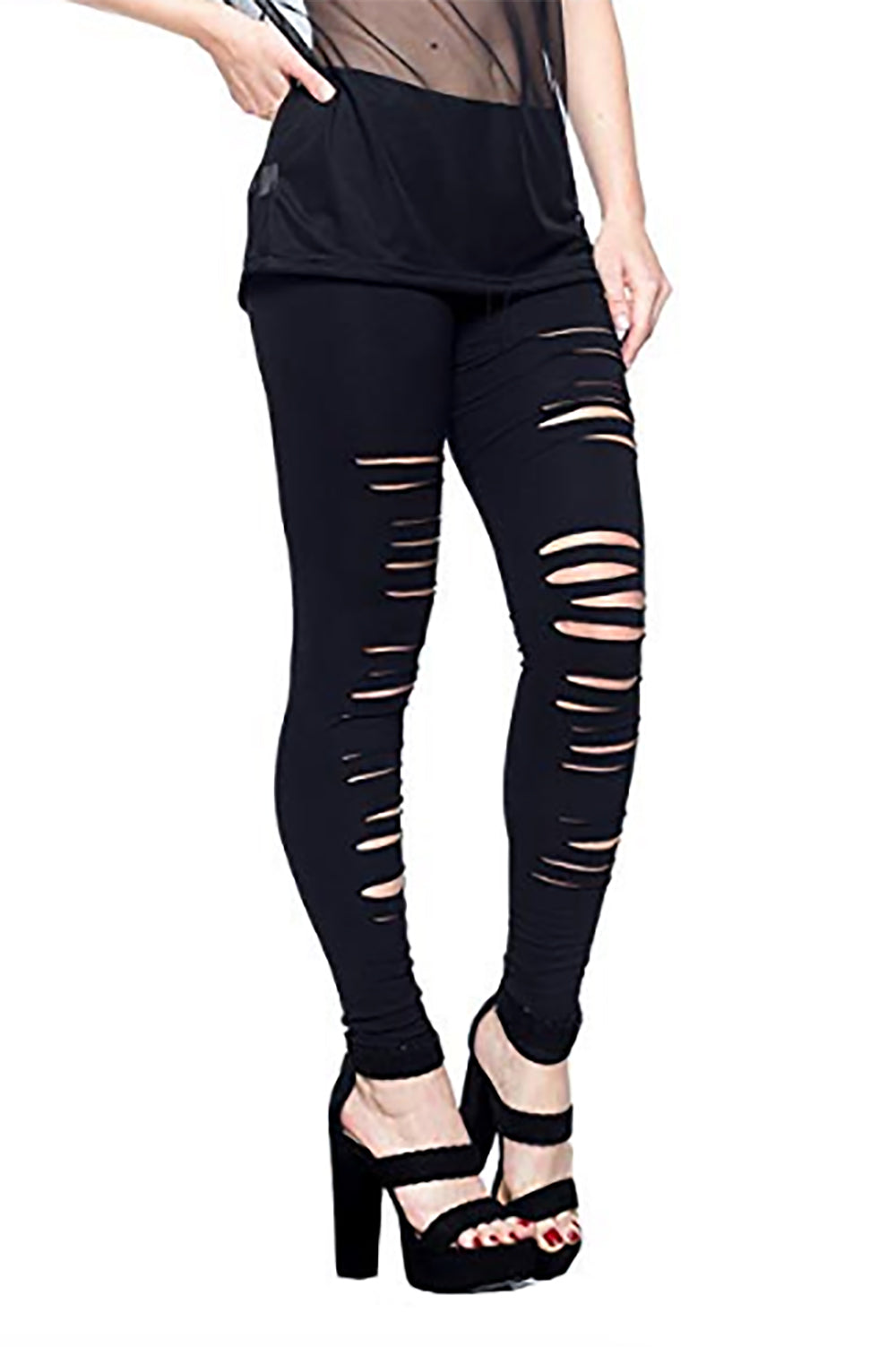 Ripped Cotton Legging